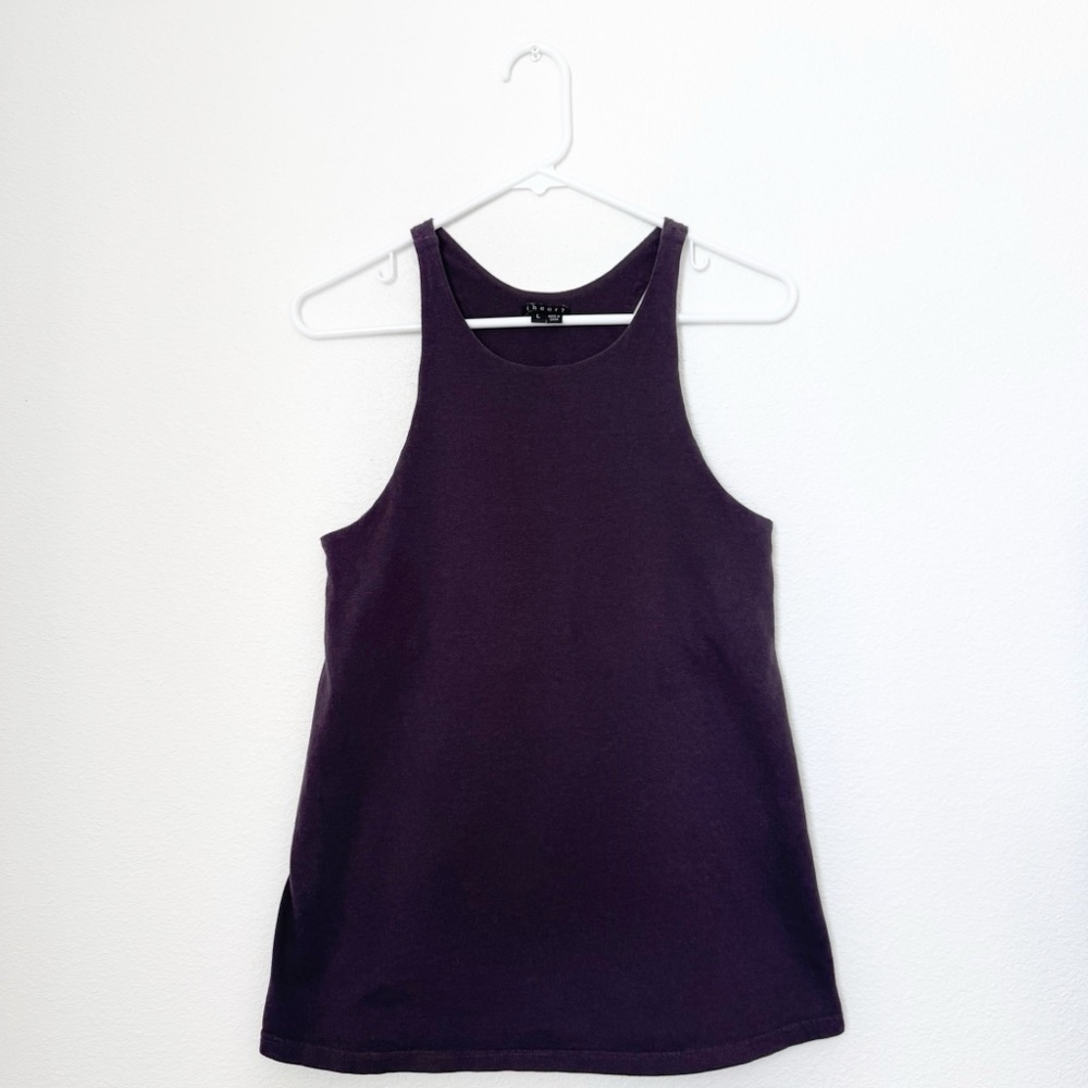 Theory Adisa Hip Length Racerback Tank Top in Purple Large